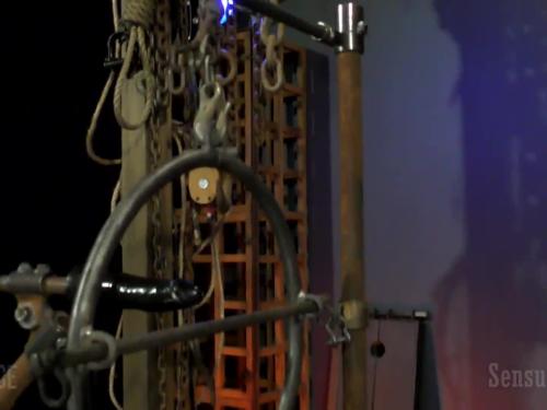 Dungeon bondage table device sex slave demonstration 