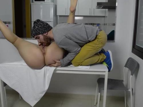 He puts the other in the ass and a finger in her pussy